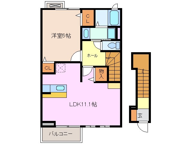 追分駅 徒歩5分 2階の物件間取画像