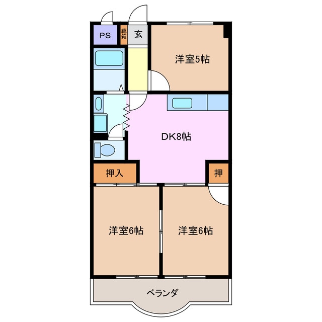 南日永駅 徒歩8分 4階の物件間取画像