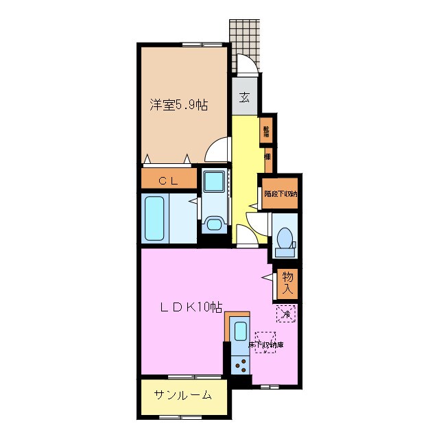 海山道駅 徒歩4分 1階の物件間取画像