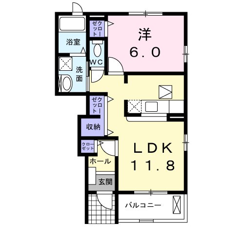 プラシード阿倉川Ｂの物件間取画像