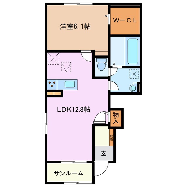 河原田駅 徒歩14分 1階の物件間取画像