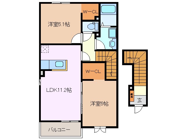 霞ケ浦駅 徒歩13分 2階の物件間取画像