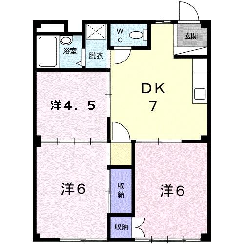 赤堀駅 徒歩7分 1階の物件間取画像