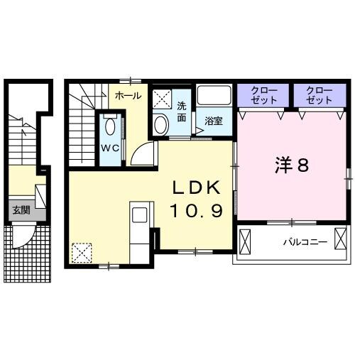 北楠駅 徒歩9分 2階の物件間取画像