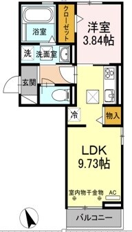 川原町駅 徒歩18分 1階の物件間取画像