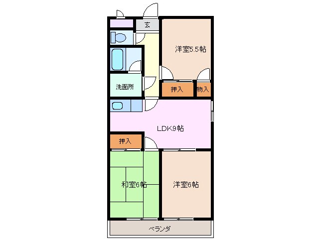 赤堀駅 徒歩8分 3階の物件間取画像