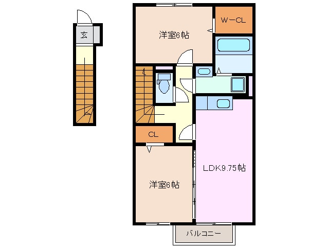 霞ケ浦駅 徒歩17分 2階の物件間取画像