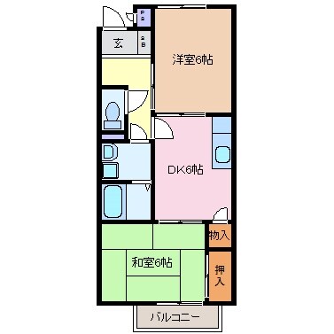 南日永駅 徒歩16分 2階の物件間取画像