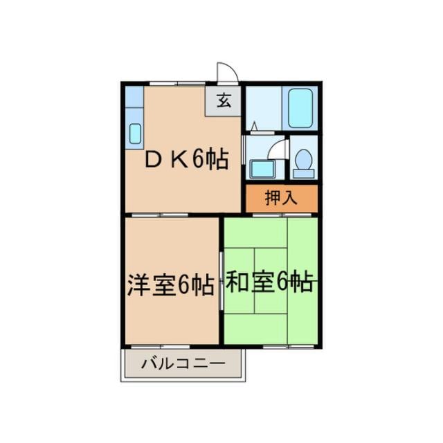 サンシャイン石田 Aの物件間取画像