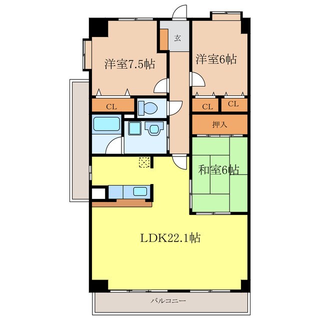 リーフマンション　グランディアの物件間取画像