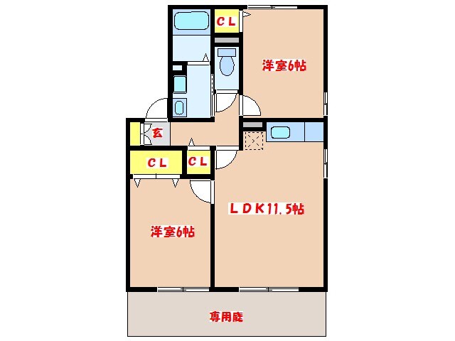 セジュール海香の物件間取画像