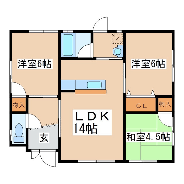 東門貸家（串良町）北棟の物件間取画像