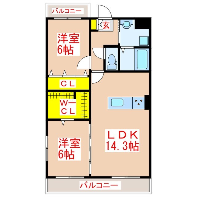 サンフォレスト　Ⅰの物件間取画像