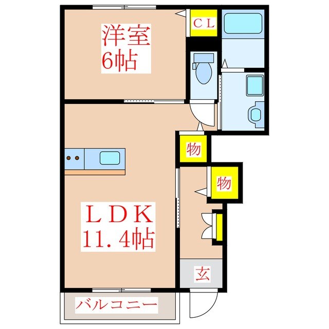 Ｌ’ｅｔｏｉｌｅの物件間取画像