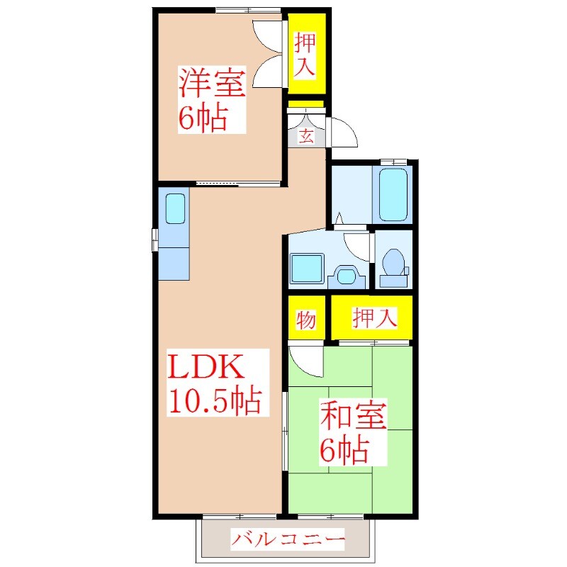 セジュール住吉　Ａ棟の物件間取画像