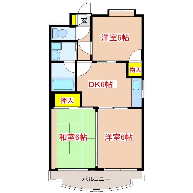 プレステージフジ鹿児島参番館の物件間取画像