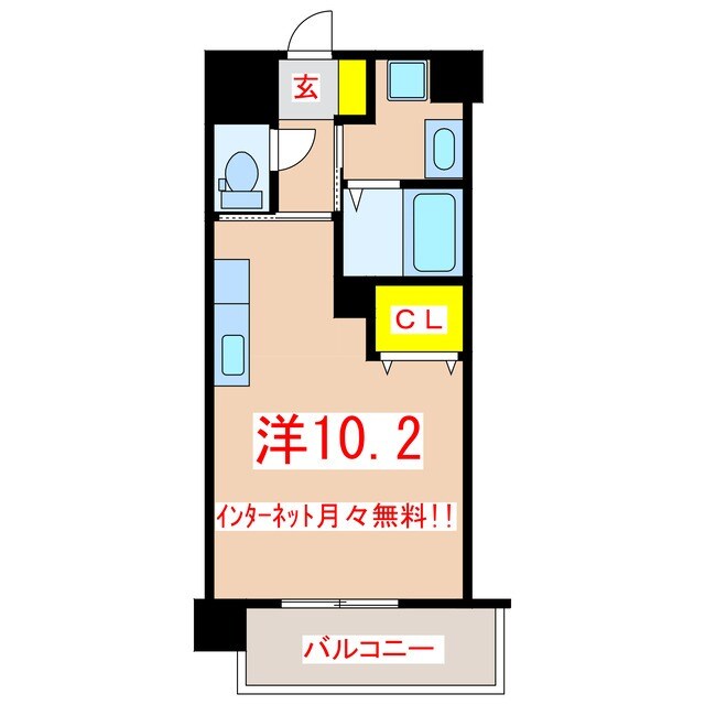 サンハイツ中洲通りの物件間取画像