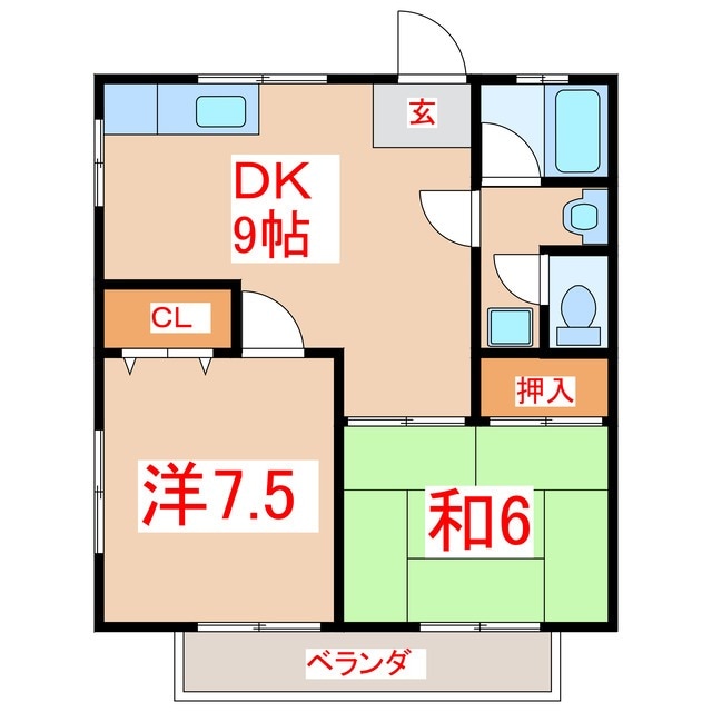 外薗アパートの物件間取画像