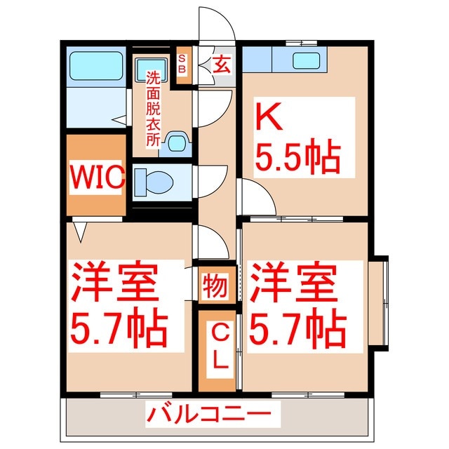 メルベーユ　Ａ棟の物件間取画像