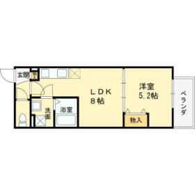 クレアール八戸ノ里の物件間取画像