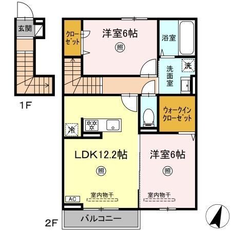 ベルクレージュ鍋島駅前の物件間取画像