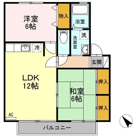 コスモハイツ　A棟の物件間取画像