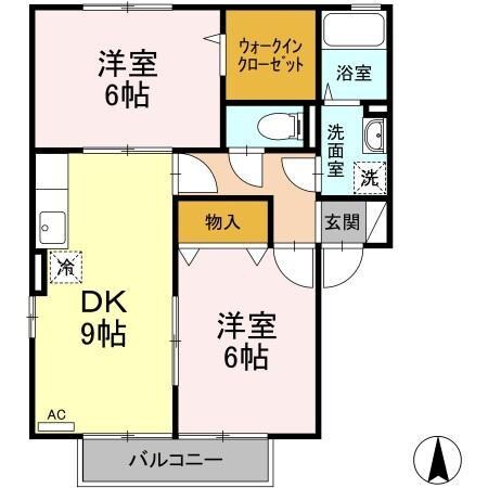 サンメゾン河村　Ⅱ棟の物件間取画像