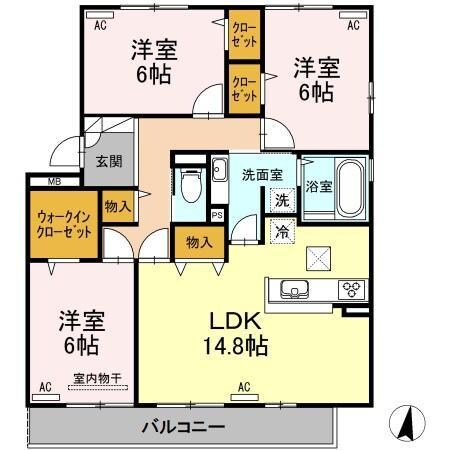 D-room桜町　A棟の物件間取画像