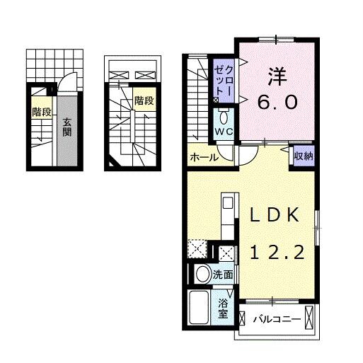 新前橋駅 徒歩66分 3階の物件間取画像