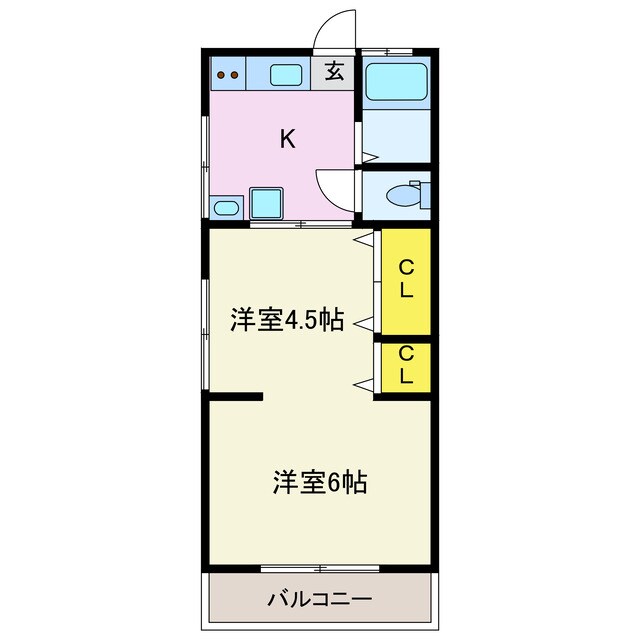 新前橋駅 徒歩17分 1階の物件間取画像