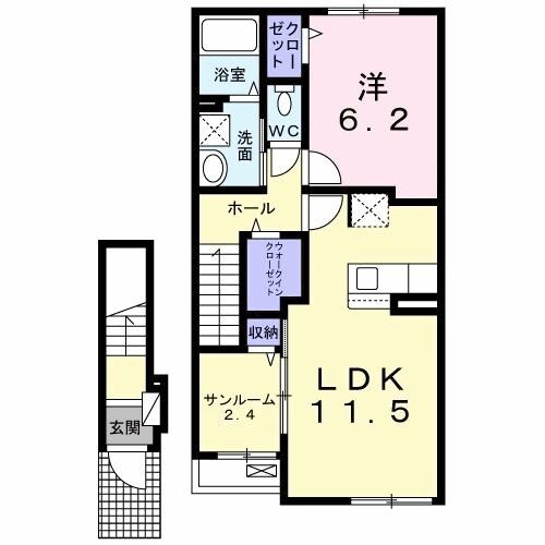 新前橋駅 徒歩27分 2階の物件間取画像