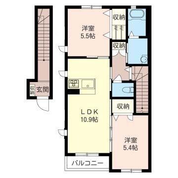 ボヌールシュシュⅡの物件間取画像