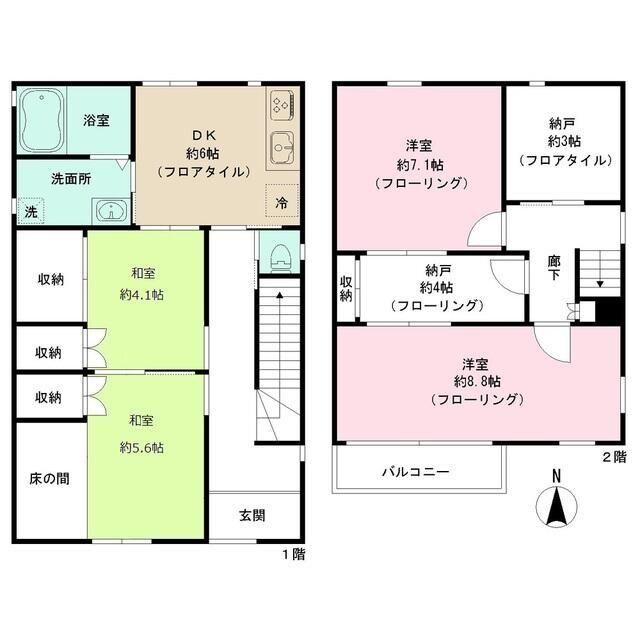 熱田区二番戸建の物件間取画像