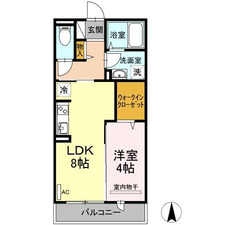 セジュールKAMI Gの物件間取画像