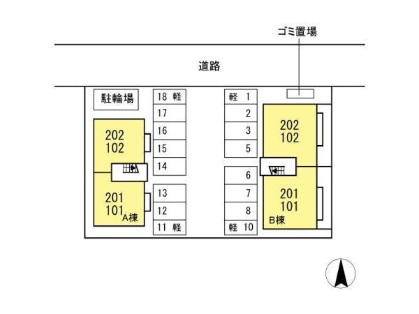 クレセント北峰Aの物件外観写真
