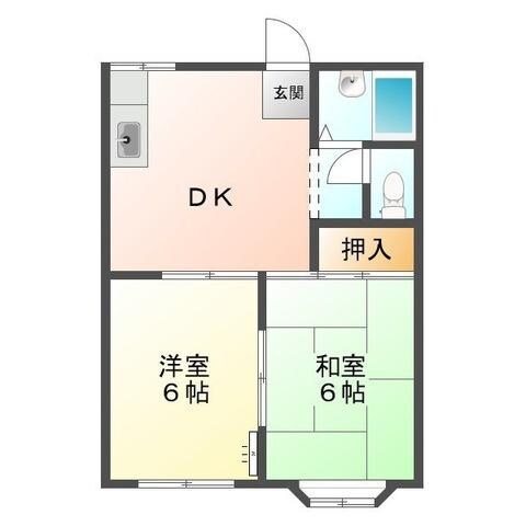 吉井ハイツ　B棟の物件間取画像