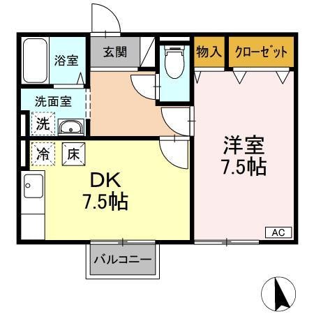 コーポ門脇２の物件間取画像