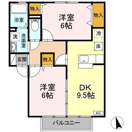 セジュールアルカディア　B棟の物件間取画像