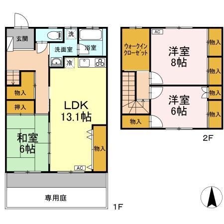 イーストヒルズ Ⅱ棟の物件間取画像
