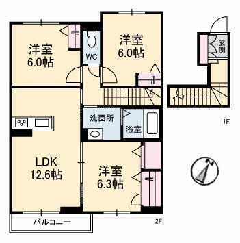 もみじコート B棟の物件間取画像