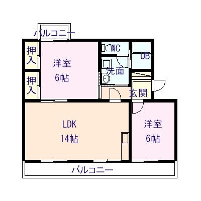 角内マンションの物件間取画像