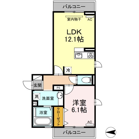 D-ROOMトラベシアの物件間取画像