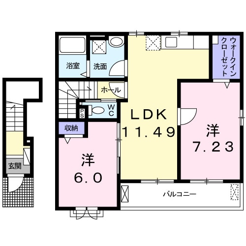 グリーンヒルズ福山・弐番館の物件間取画像