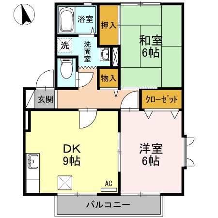 フレッシュグリーン21　Bの物件間取画像