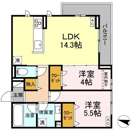 D-ROOM東手城の物件間取画像