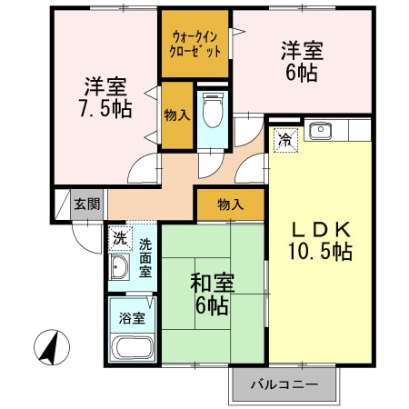 セジュール岡本Fの物件間取画像