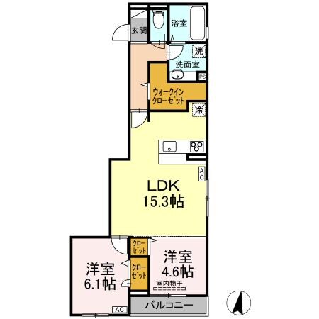 オリヴィエ東深津の物件間取画像