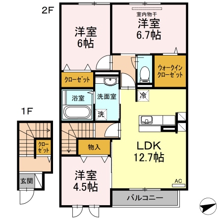 ハピネス新涯の物件間取画像