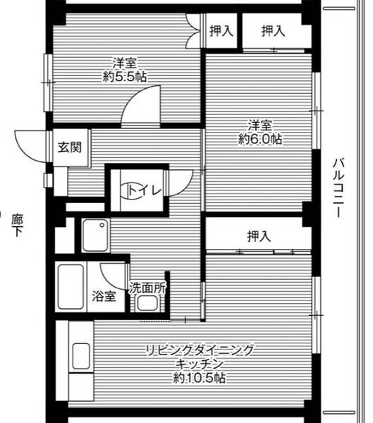 ビレッジハウス駅家4号棟の物件間取画像