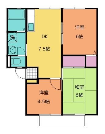 ウィンディア平川Ａ・Ｂの物件間取画像